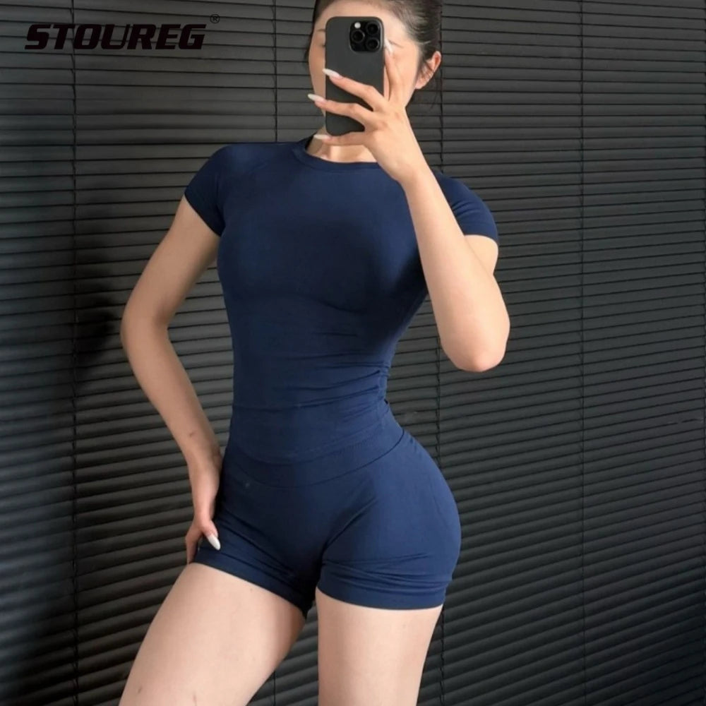 Women's Sports Yoga Set Seamless Knitted Gym